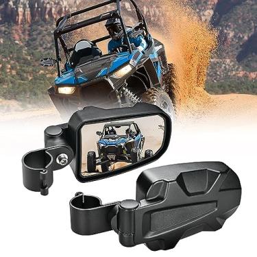 Imagem de Nilight Espelhos laterais UTV Offroad Espelho retrovisor de alumínio universal serve com para-brisa para gaiola de rolo de 4,4 cm Polaris Ranger RZR Pioneer Can-Am Commander Kawasaki Yamaha Cfmoto