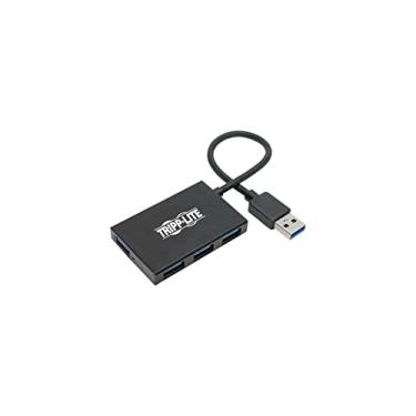 Imagem de Tripp Lite Hub USB 3.0 de 4 portas, divisor USB portátil para carregamento USB e transferência de dados, 5 Gbps, alumínio (U360-004-4A-AL)