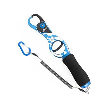 Imagem de BLUEWING Pegador de pesca de 25 cm, 1 peça de liga de alumínio, apanhador de lábio de peixe com cordão enrolado