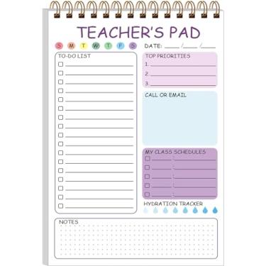 Imagem de Tuun Fuplan Bloco de notas para professores – Bloco de notas para professores, lista de verificação em espiral, organizador de anotações para professores, compromisso, presentes de agradecimento ao