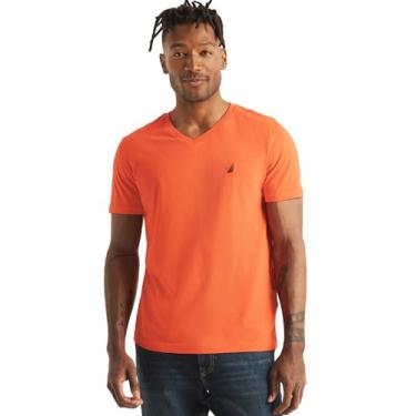 Imagem de Nautica Camiseta masculina com logotipo J-Class gola V, Pier Orange., XXG