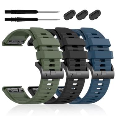 Imagem de ZPJPPLX Pulseira de relógio Garmin Fenix8 AMOLED 47 mm/Fenix E/Fenix 6 Pro/6/7/7 Pro/5/5 Plus, pulseiras de silicone macio para smartwatch Forerunner 965/955/945/Approach S70 47mm/S62/S60/quatix 7
