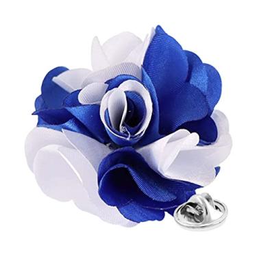 Imagem de Vittorio Vico Broche de lapela de flor de dois tons premium - lapela formal para homens, broche de flor, 2.5" (6.36CM), Poliéster, Não aplicável