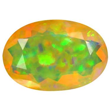 Imagem de 2,85 ct AAA+ Gem de qualidade corte oval (13 x 9 mm) opala arco-íris não aquecida genuína e extraída da pedra preciosa solta da Terra