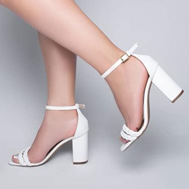 Imagem de Sandália Feminina Salto Alto Branca Torricella Genero:Feminino;Cor:Branco;Tamanho:37