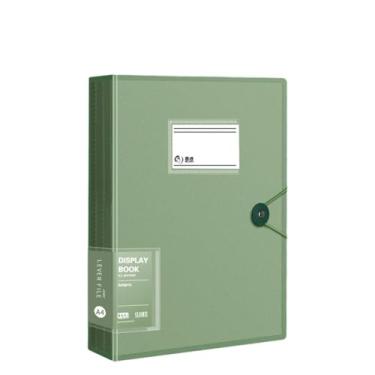 Imagem de Organizador de documentos A4 pasta transparente de várias folhas com inserções - verde A4-60 páginas