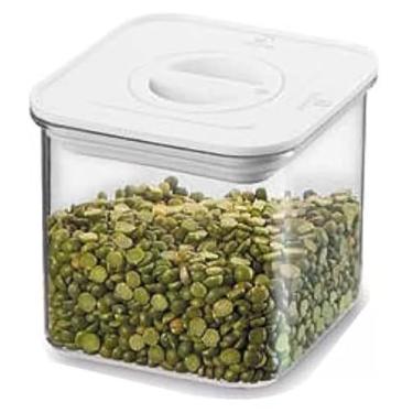 Imagem de Pote Hermético Smart Lock Quadrado Incolor 0,6 litros tampa branca