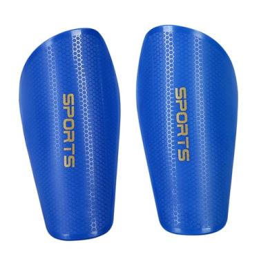 Imagem de rockible 2x caneleiras de futebol protetor equipamento de treinamento de futebol para adolescentes adultos, L Azul Escuro