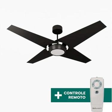 Imagem de Ventilador de Teto Com Controle Remoto Natuvent Callis Led 4 Pás Madeira Preto 4000k Branco Neutro (220, Volts)