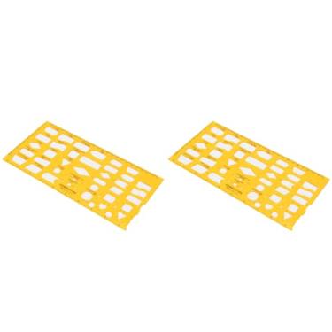 Imagem de 2 PCS Modelos de Medição, Desenhos de Modelos de Arquitetura Multifuncional, Estênceis de Desenho, Régua Geométrica Oca para Estudo Em Prédios Escolares de Escritório