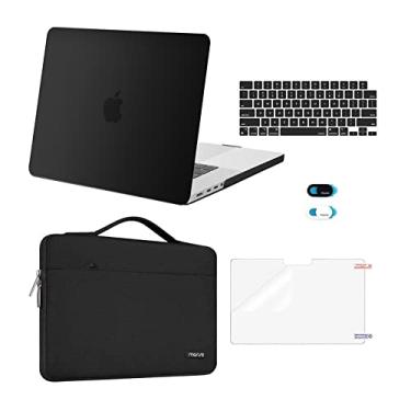 Imagem de MOSISO Compatível com MacBook Pro de 16 polegadas 2025 2024 2023 2022 2021 M4 M3 M2 M1 A3403 A3186 A2991 A2780 A2485 Pro Max, capa rígida, bolsa, teclado e capa de webcam e tela Filme, preto