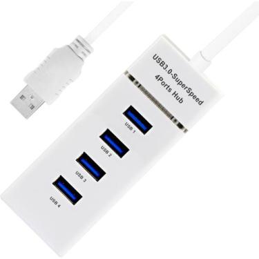 Imagem de Hub Usb 3.0 Slim 4 Portas Com Led - Premium Ultra Rápido 5Gbps - Mbtec