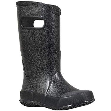 Imagem de BOGS Kids Rainboots Waterproof Rubber Rain Boots for Boys and Girls, Glitter - Black, 12 M