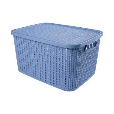 Imagem de Caixa Organizadora de Plástico 19 L com Tampa Trama Plasútil