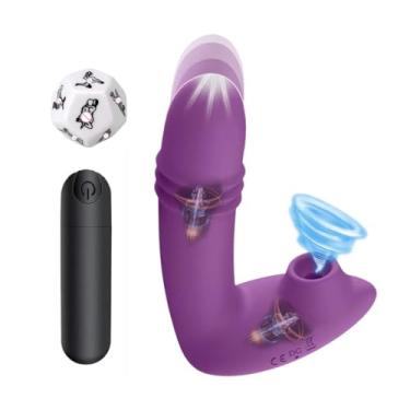 Imagem de Vibrador Telescópico Vai e Vem Estimulador Clitóris e Ponto G Com Controle Remoto 10 Velocidades + 12 Sexual 12 lados + Vibrador Bullet