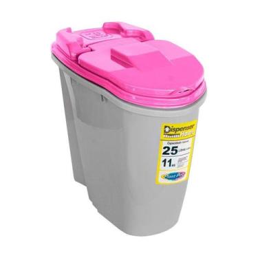 Imagem de Porta Ração Plast Pet Home Dispenser Rosa - 25 litros