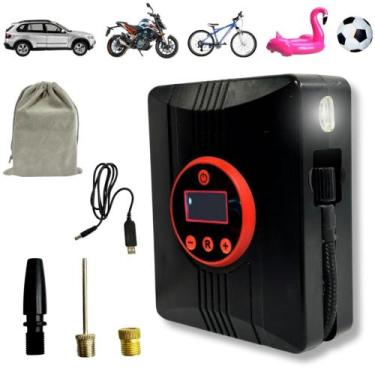 Imagem de Mini Compressor De Ar Automotivo Digital 9v 100psi 17l/min Carro Moto 