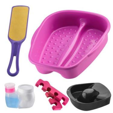 Imagem de Kit Manicure Pedicure Completo Tigela mão + Bacia Pés + Lixa + Separad