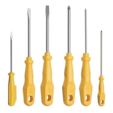 Imagem de Jogo de Chave de Fenda Completo 6 Pçs Profissional Amarelo - Tramontin