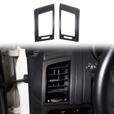 Imagem de HAPPYHORSE Moldura de ventilação do painel central compatível com Jaguar F-Type 2013-2024 ABS console central saída lateral acessórios adesivos, 2 peças (preto fosco)