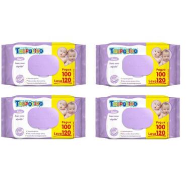 Imagem de Kit 4 Toalhas Umedecidas Tropolino 120 Unidades - Hygieline