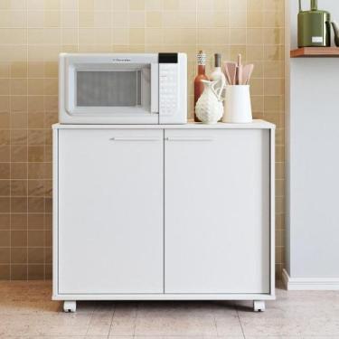 Imagem de Balcão 2 Portas com Rodízios BBC14 BRV Móveis, Branco