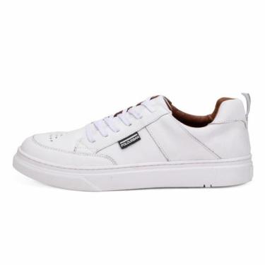Imagem de Tênis Masculino Casual Oásis em Couro Branco Polo Urban, 38, Branco, M