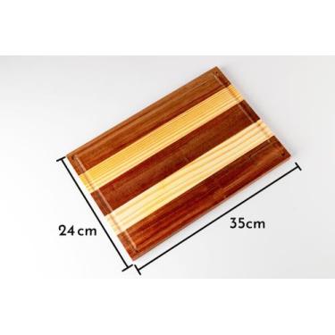 Imagem de Tábua de Carnes Corte de Churrasco Madeira Pinus 35x24 cm
