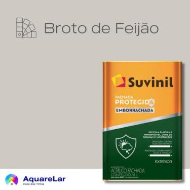 Imagem de Fachada Protegida Emborrachada Suvinil Fosco 16L, BROTO DE FEIJÃO, 16L