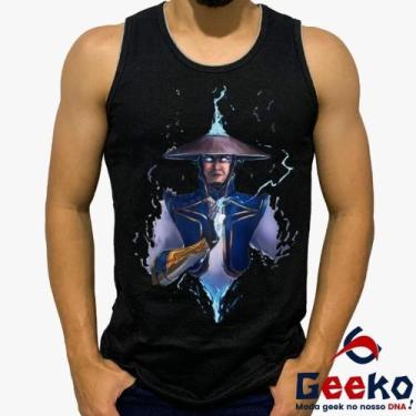 Imagem de Regata Raiden 100% Algodão Mortal Kombat Geeko, Preto, GG