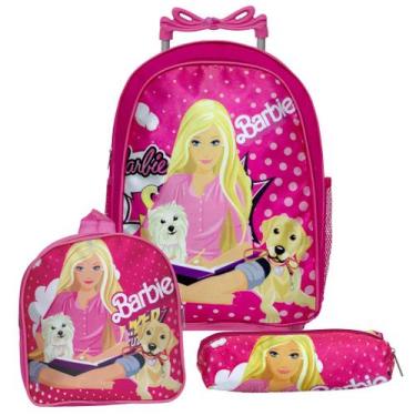 Imagem de Kit Mochila Escolar Infantil Barbie De Rodinha - Toys 2U