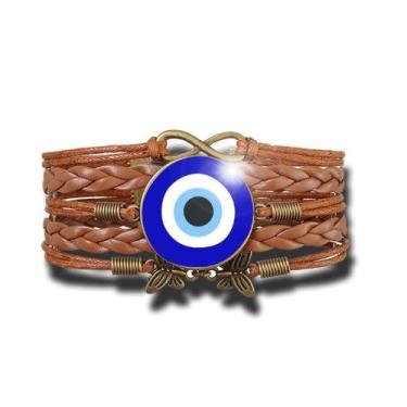 Imagem de Pulseira Feminina Olho Turco Grego Ajustável - RECANTOASTRALSITE