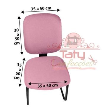 Imagem de Conjunto Capa Cadeira de Escritório - Taty Capas e Confecções, Rosa Cl