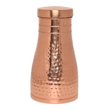 Imagem de HealthGoodsIn Garrafa de Cobre Puro para Benefícios de Saúde Ayurveda - Capacidade: 1 Litro (33,81 Onças Líquidas) - Martelado