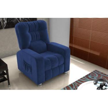 Imagem de Poltrona Reclínavel MX7 Azera Veludo Azul E433 - Matrix - LM DECOR