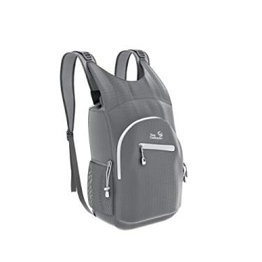 Imagem de Mochila Outlander ultraleve embalável resistente à água para viagem, caminhada, uso diário, dobrável, para acampamento, ao ar livre, Cinza, 20L