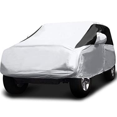 Imagem de Capa de carro Titan Premium multicamadas PEVA para SUVs Wrangler 4 portas 416-467 cm. À prova d'água, proteção UV, forro protetor anti-arranhões, abertura com zíper no lado do motorista. Serve para SUVs Wrangler.