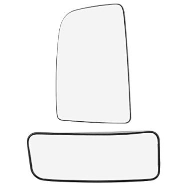 Imagem de X AUTOHAUX Substituição de vidro do espelho retrovisor do carro com placa de apoio aquecida lado esquerdo do motorista parte superior e inferior para Mercedes-Benz Sprinter 2500 3500