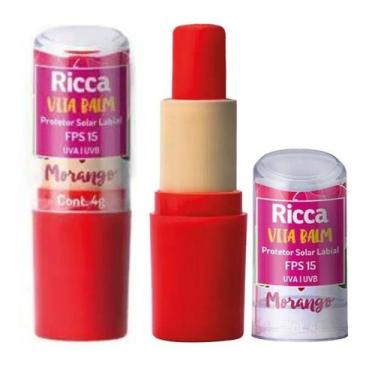 Imagem de Protetor Solar Labial Ricca FPS15 Morango 3791