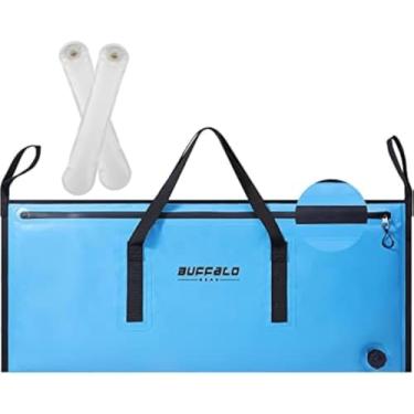 Imagem de Buffalo Gear Resfriador térmico para peixes, 102 x 45 cm, saco de matar à prova de vazamento com 2 bolsas de gelo reutilizáveis – bolsa grande portátil à prova d'água mantém o gelo frio por mais de 48