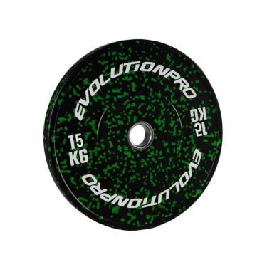 Imagem de Anilha Olímpica Bumper Preto/Verde 15Kg