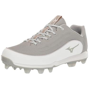 Imagem de Mizuno Chuteiras de beisebol masculinas Ambition 3 Low TPU, Cinza/branco, 38