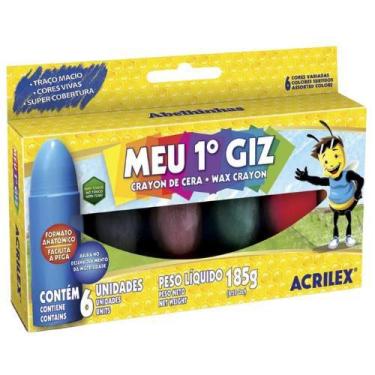 Imagem de Giz de Cera 6 Cores - Acrilex Meu Primeiro Giz