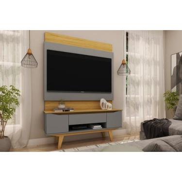 Imagem de Rack berlim e painel odense 1,80 camarú-cinza -robel - Village Móveis