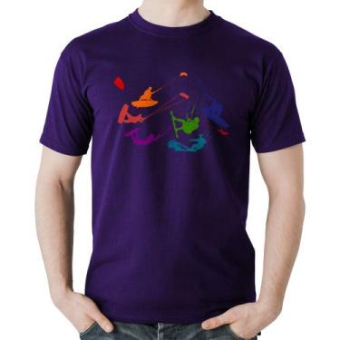 Imagem de Camiseta Algodão Kite Surf Freestyle - Foca na Moda, Roxo, GG
