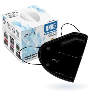 Imagem de Máscara KN95 Preta WWDoll Descartável Cinco Camada Com Filtr