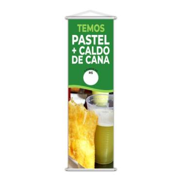 Imagem de Banner Temos Pastel e Caldo de Cana Lanche Preço 100x30cm - PlimShop