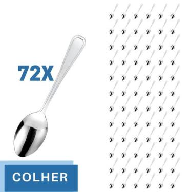 Imagem de Jogo Restaurante Colher Inox Reforçada 72 Pçs Casa / Bar - Em casa tem