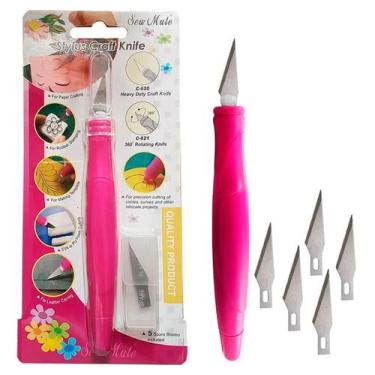 Imagem de Caneta Estilete Artesanato Scrapbook Hobby Maquete + 5 Refil - SEWMATE