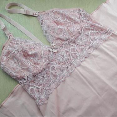 Imagem de Camisola Amamentação Romântica Renda Mulher - Ternura Íntima, Romance,